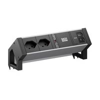 BACHMANN DESK2 ALU BLACK 2xCH 90°, 1xUSB C/C 65W L=0,2m