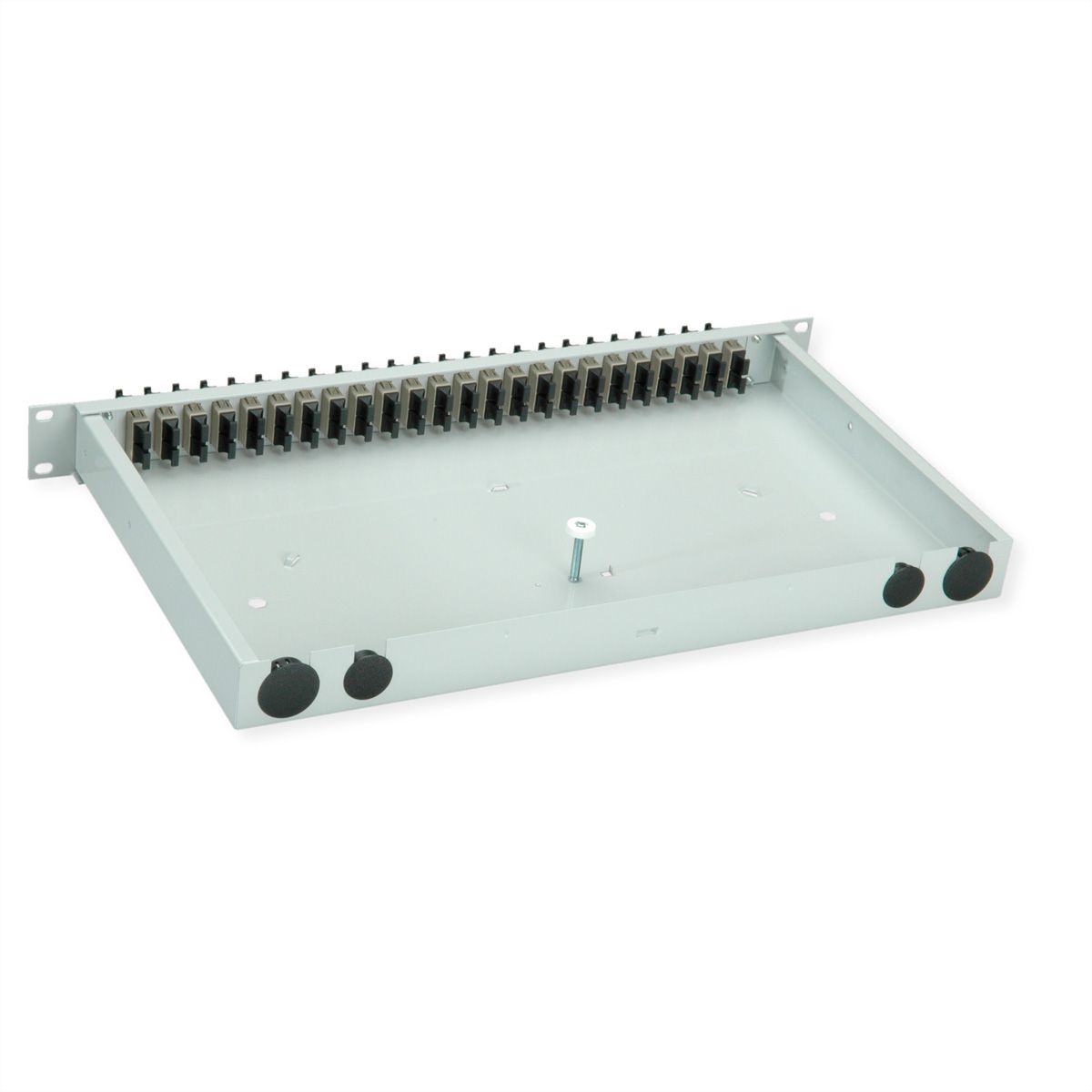 TELEGÄRTNER BASIS eco LWL-Panel mit Kupplungen, 24x SC Duplex, beige, OM2