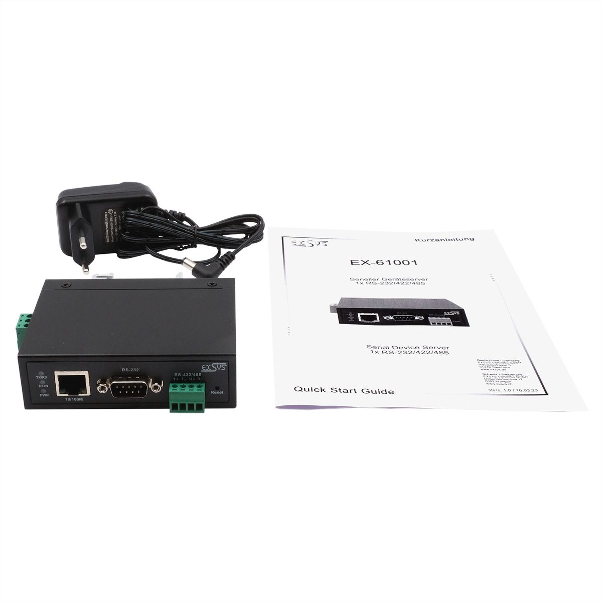 EXSYS EX-61001 Ethernet zu 1 x Seriell RS-232/422/485