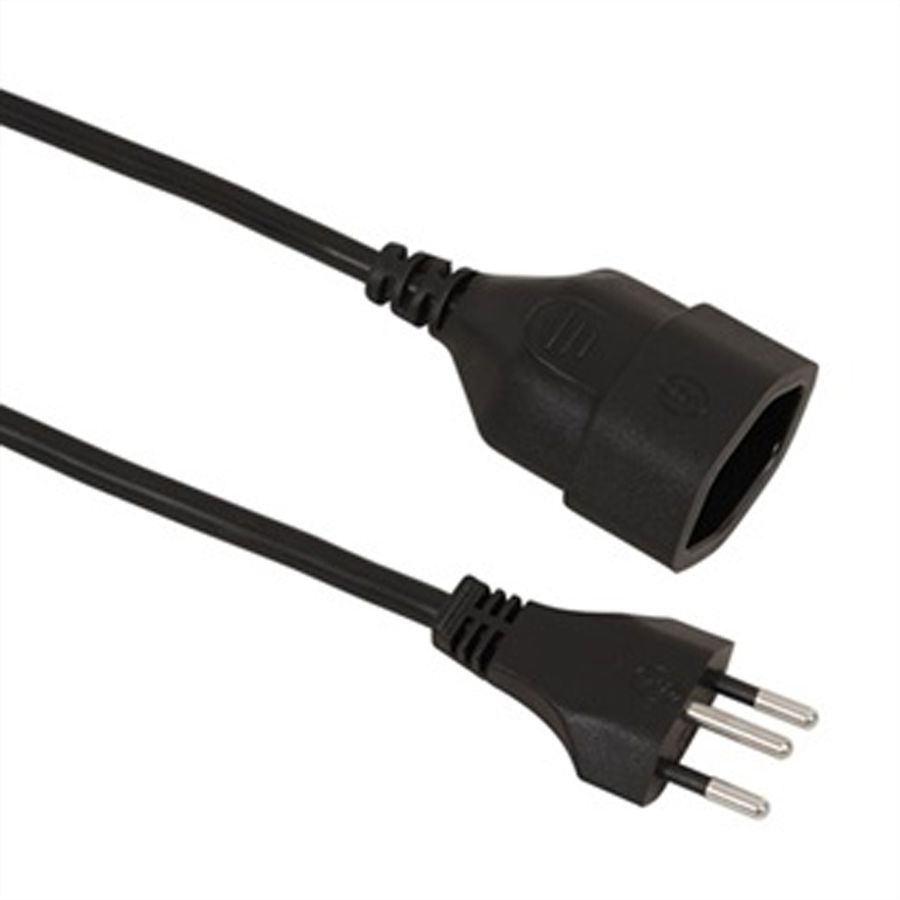 VALUE verlengkabel T12/T13, CH stroomkabel, zwart, 10 m