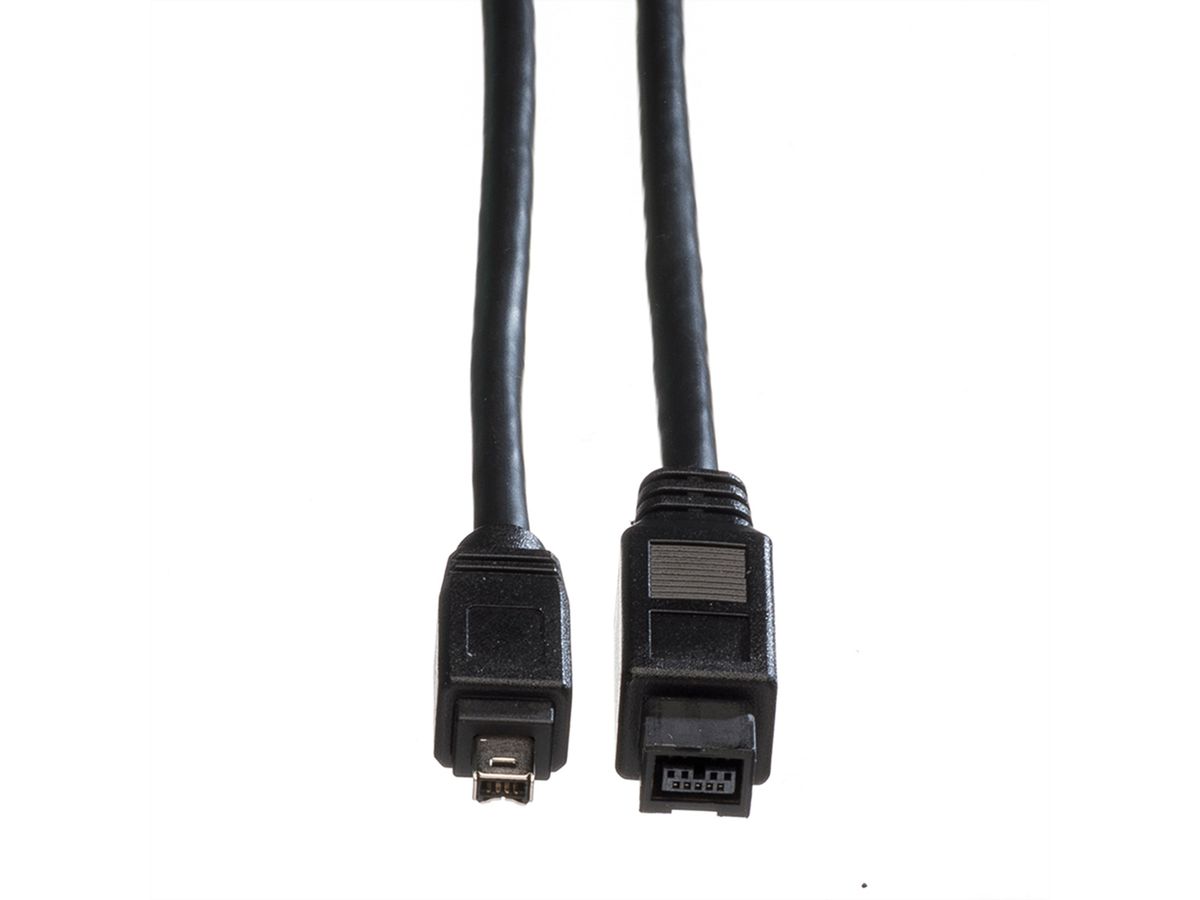 ROLINE IEEE 1394b / IEEE 1394 Kabel, 9/4polig, zwart, 1,8 m