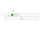 BACHMANN 19" PDU 1,5U 4xCEE7/3, Schakelaar