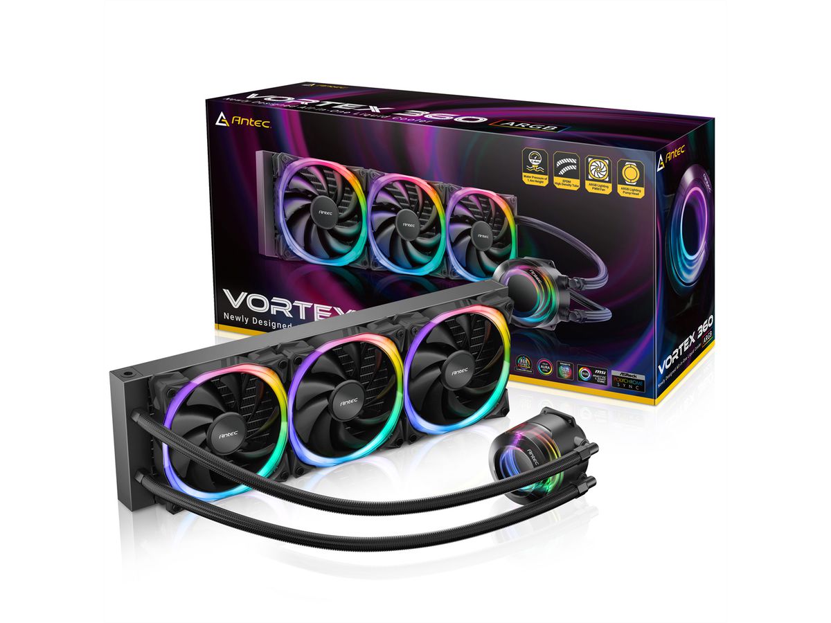 ANTEC Vortex 360 ARGB processor fan water cooling, black