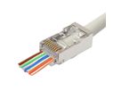 ROLINE RJ45-stekker, afgeschermd, Cat.6/6A (klasse E/EA), Pass-Through, voor massieve/soepele draad, 10 stuks