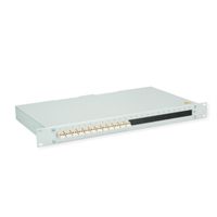 TELEGÄRTNER BASIS eco LWL-Panel mit Kupplungen, 12x LC Duplex, beige, OM2