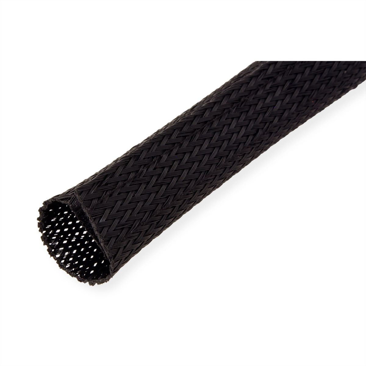ROLINE PVC-weefselslang voor kabelgeleiding, met klittenband, zwart, 2,5 m