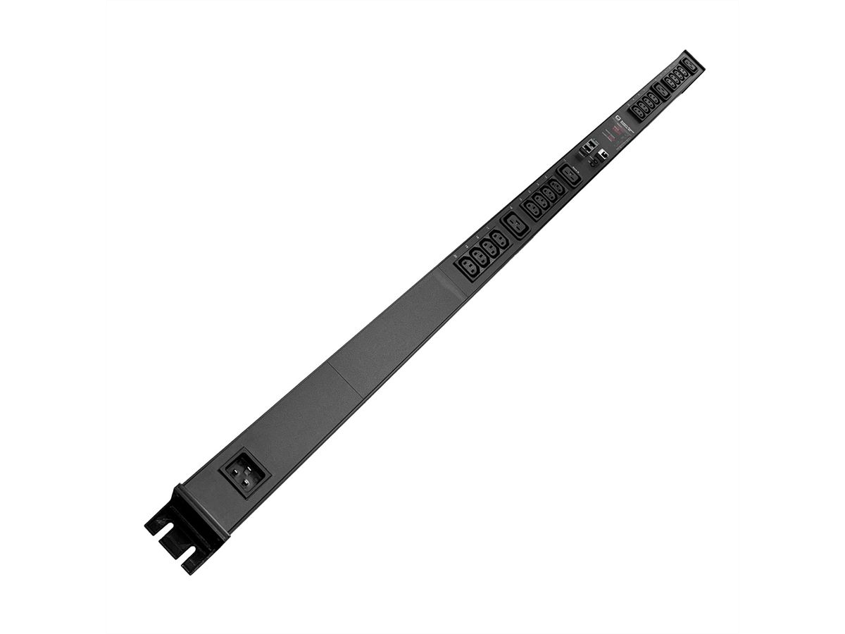 GUDE EPC 87-1210-18 20-fach switched und metered PDU, vertikaler Einbau 0HE, schwarz, 135 cm