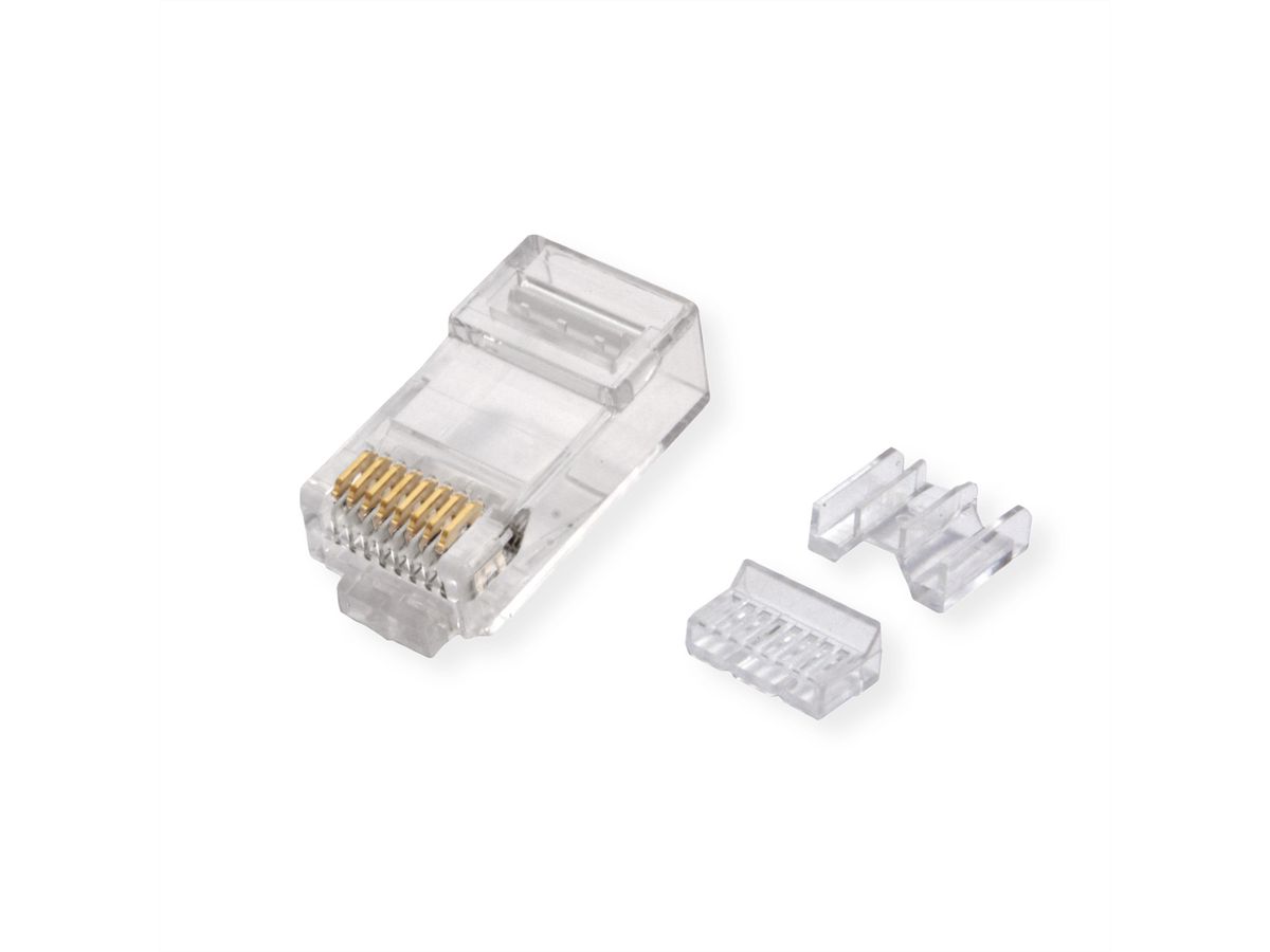 ROLINE Cat.6A (Class EA) Modular Plug, unshielded, for Solid/Stranded Wire, 10 pcs.