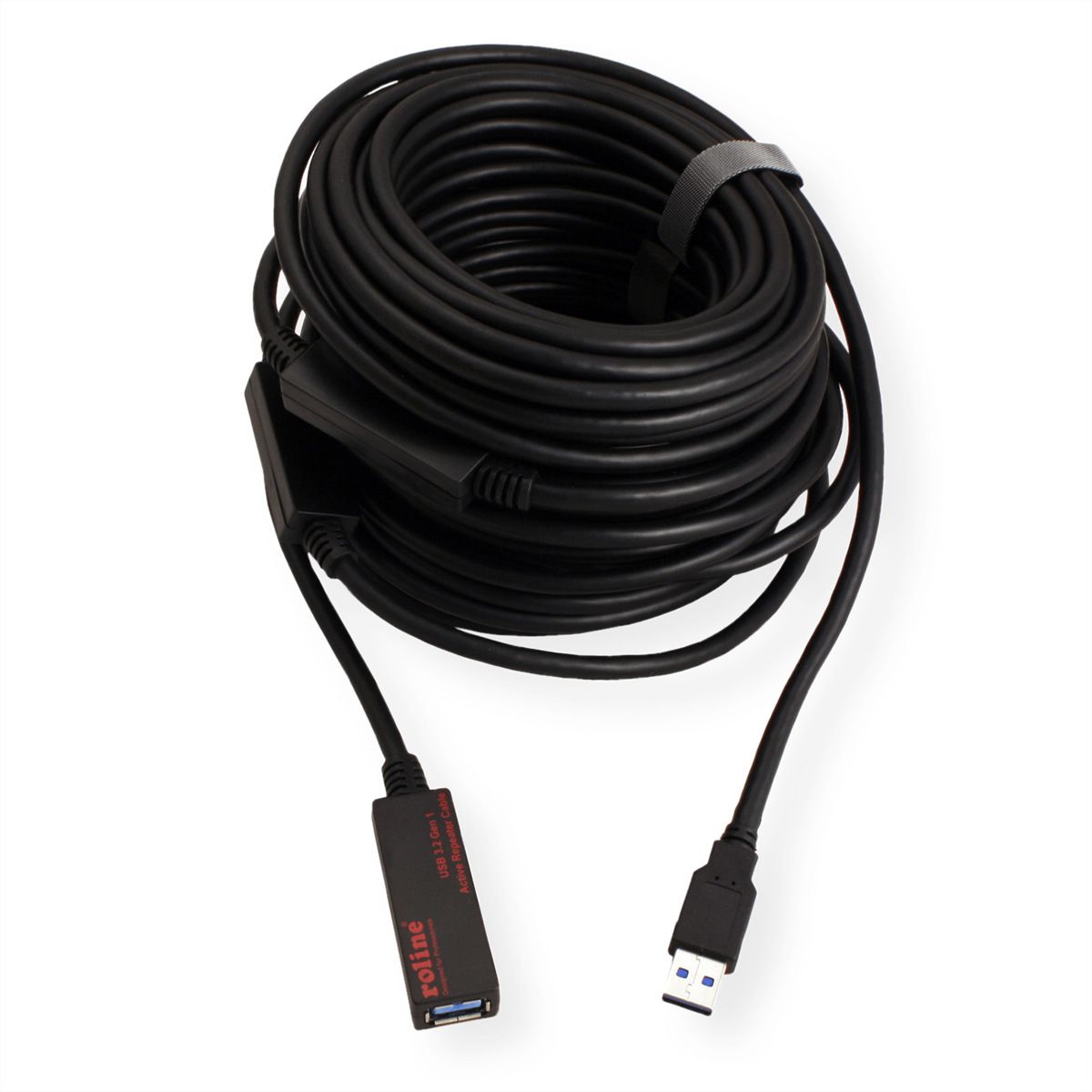 ROLINE USB 3.2 Gen 1 Actieve Repeater kabel, zwart, 20 m