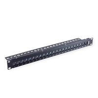VALUE 19"-keystone-modulehouder, 24 poorten, 1HE, afgeschermd, zwart