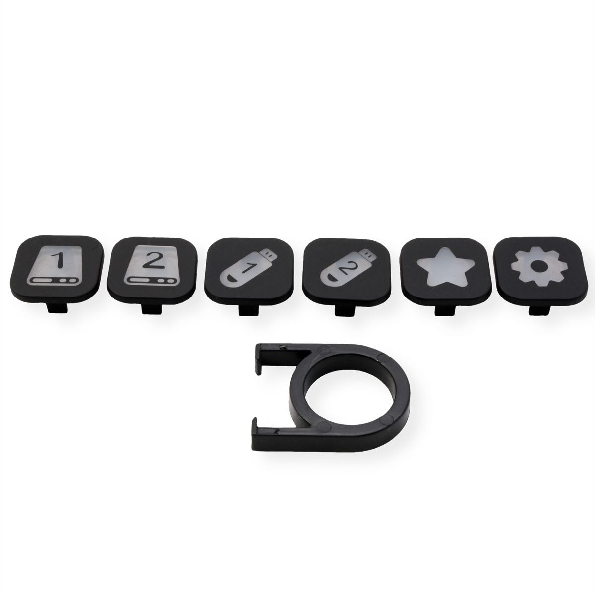 ROLINE USB 3.2 Gen 1 hub, 7-voudig, verwisselbare knoppen, type A-aansluitkabel