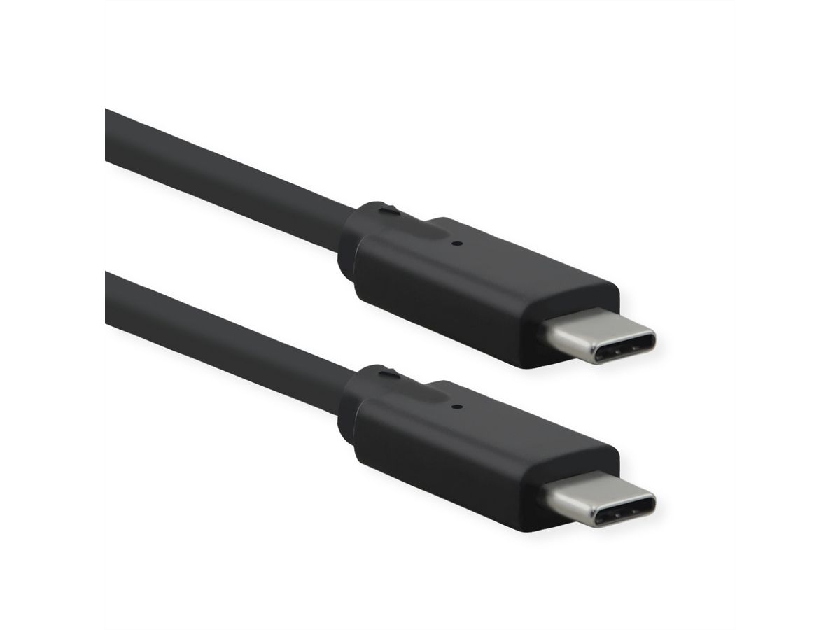 ROLINE USB 3.2 Gen 2x2 Cable, PD (Power Delivery) 20V5A, with Emark, C-C, M/M, 20 Gbit/s, black, 1 m