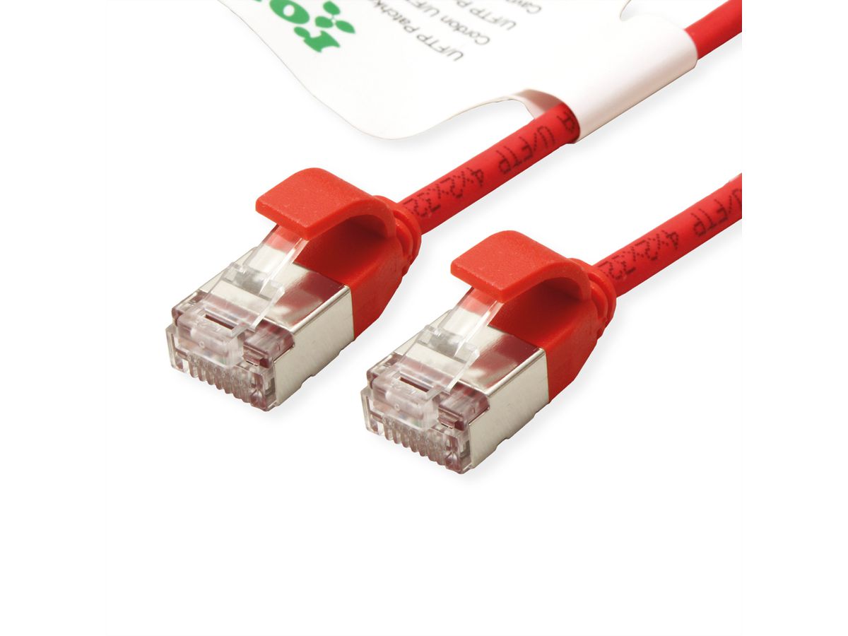 ROLINE GREEN U/FTP DataCenter Patch Cord Cat.6A (Class EA), LSOH, slim, red, 1.5 m