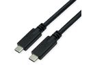 ROLINE Cable USB 3.2 Gen2 Compatible, PD (Power Delivery) 85W, with Emark, C-C, M/M, black, 7 m