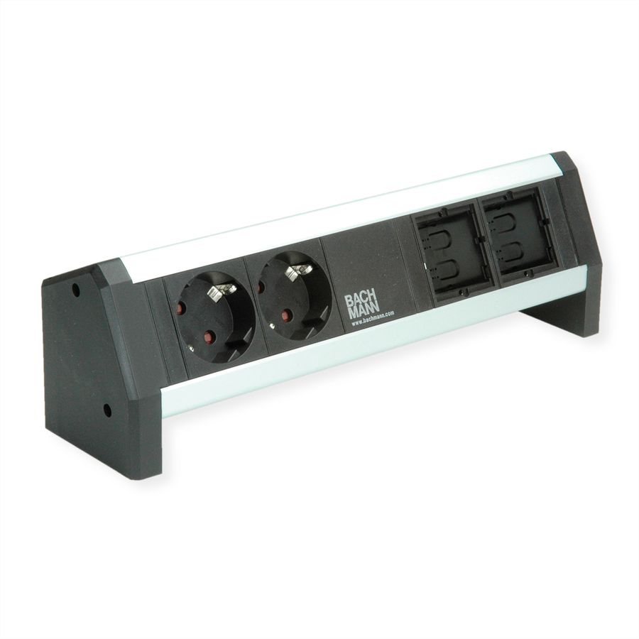 BACHMANN DESK 2x geaard stopcontact, 2x ABD GST18