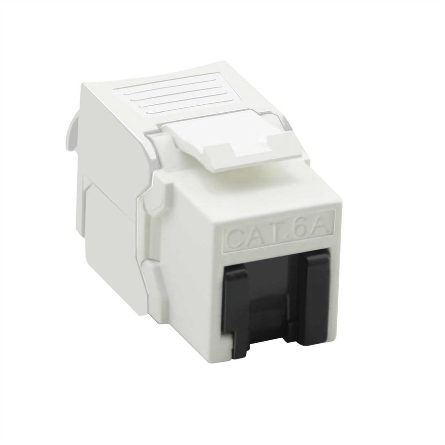 VALUE Cat.6A (Class EA) Keystone, RJ-45, onafgeschermd, zilver, zonder gereedschap, wit