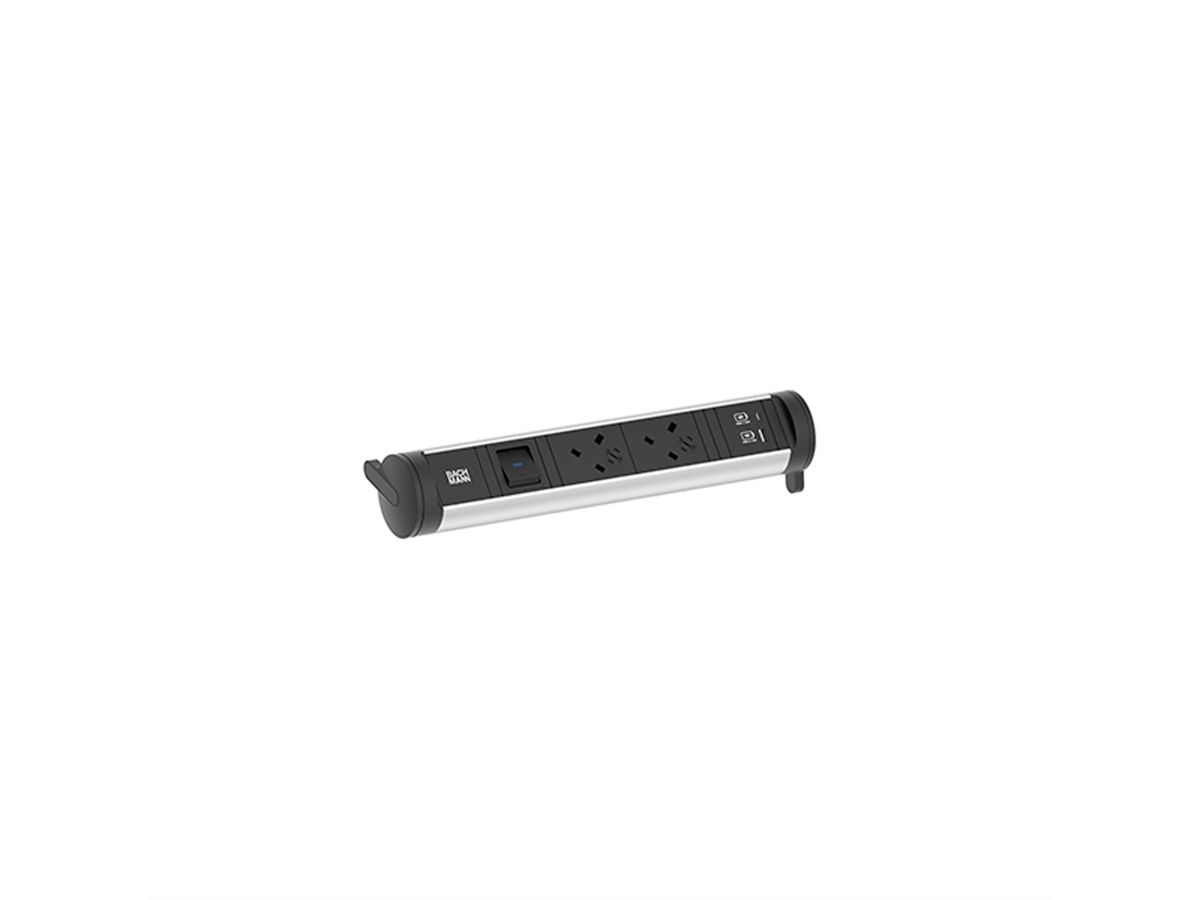 BACHMANN CYCLE Sokkel 2xUK 1xschakelaar 1xUSB A/C 22W 0,2m GST18