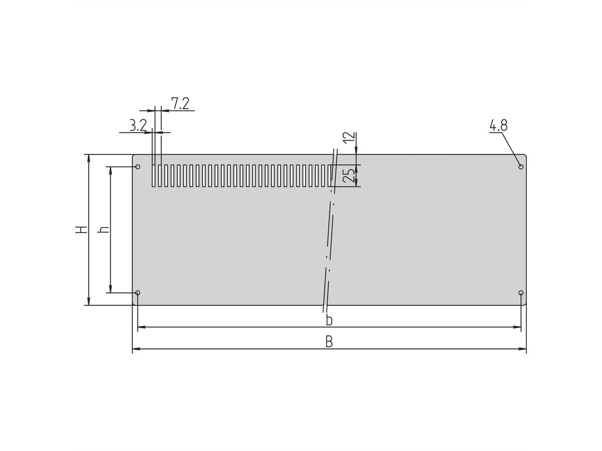 SCHROFF CompacPRO Voorpaneel, 6 HE, 84 PK, 2,5 mm, Al, geanodiseerd, onbehandelde randen