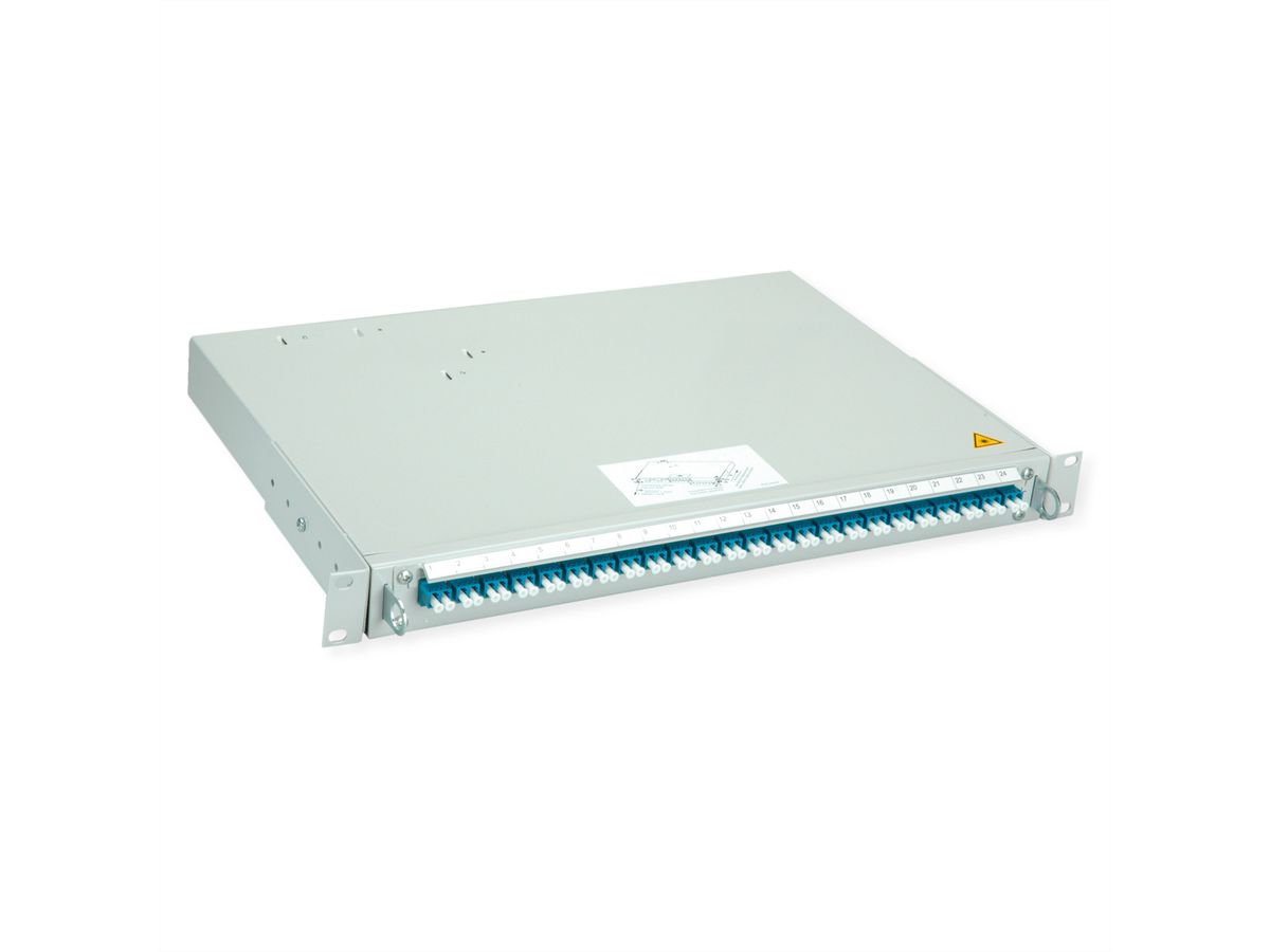 TELEGÄRTNER PROFI V LWL-Panel mit Kupplungen, 24x LC Duplex, blau, OS2