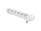 BACHMANN SMART socket strip 6x earthing contact, white, 5 m