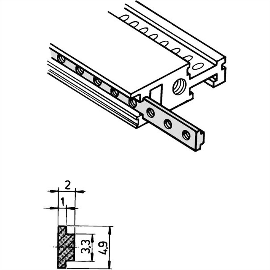 SCHROFF T-threaded strip - THREADED STRIP 84TE