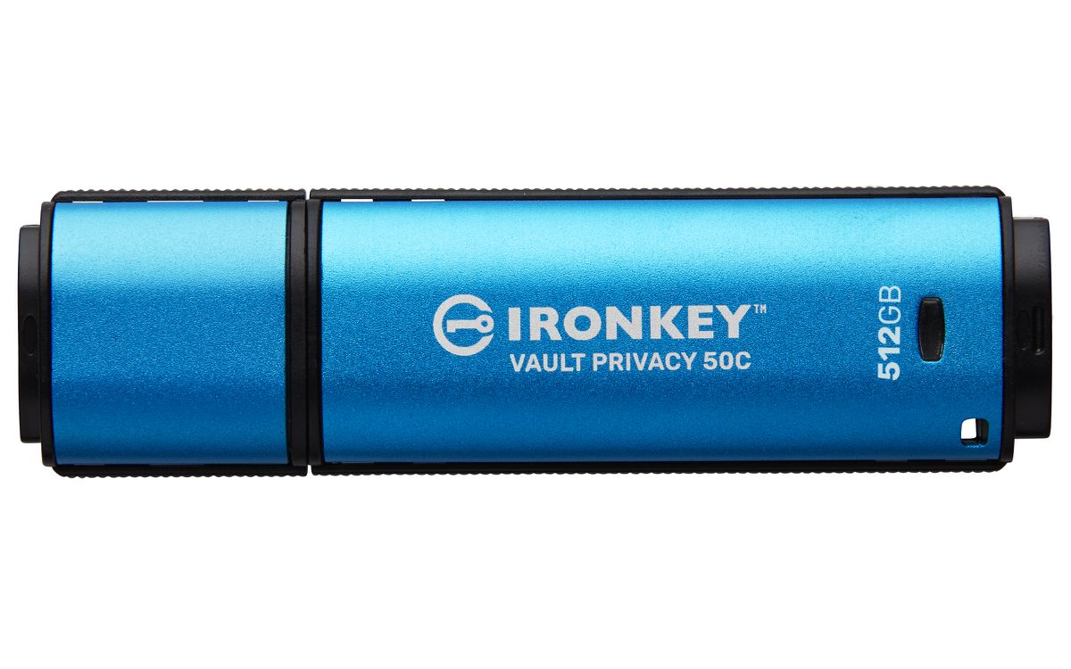 Kingston Technology IronKey 512GB USB-C Vault Privacy 50C AES-256 versleuteling, FIPS 197