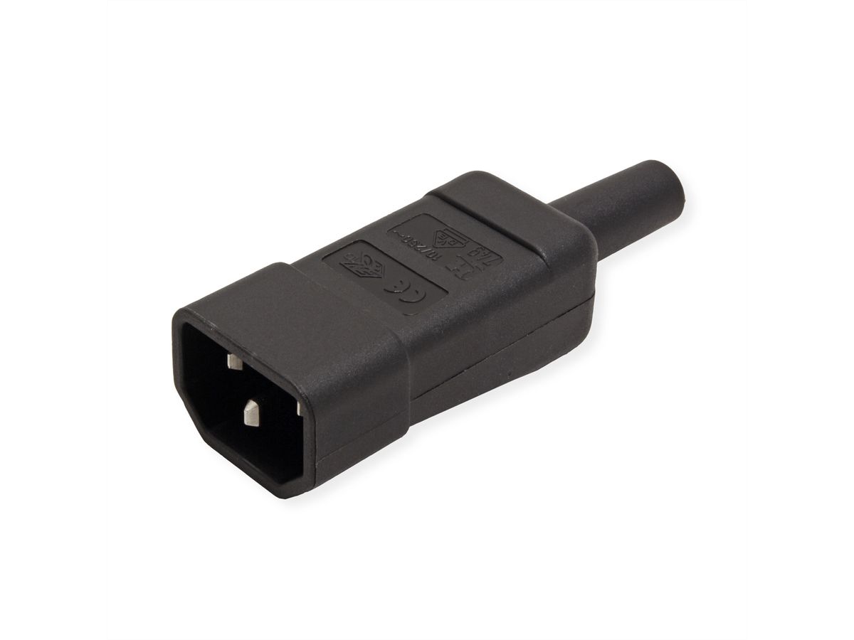 BACHMANN IEC320 C14 plug 10A/250VAC, Screw connection, black