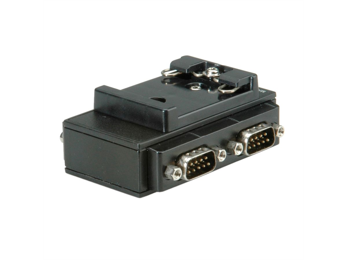ROLINE USB 2.0 naar RS232 Adapter voor DIN Rail montage, 4 poort