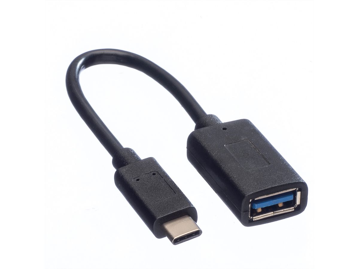 VALUE Cableadapter, USB 3.2 Gen 1, C-A, M/F, OTG, black, 0.15 m