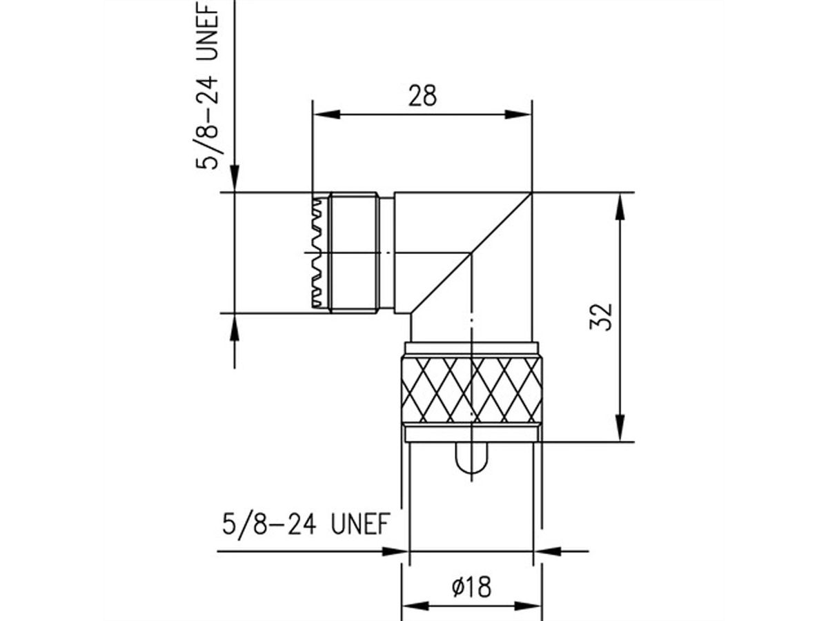 TELEGÄRTNER UHF-Winkelverbinder, Stecker / Buchse