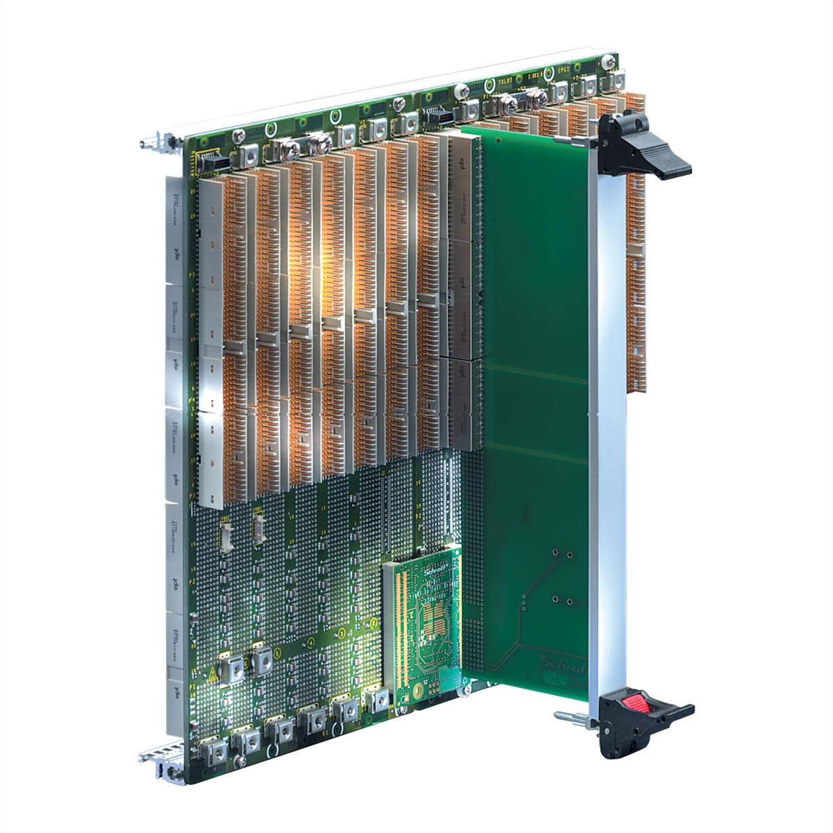 SCHROFF CPCI secundaire backplane, 3 HE, 7 sleuven, 32-bit, 5 V VI/O, systeemsleuf rechts