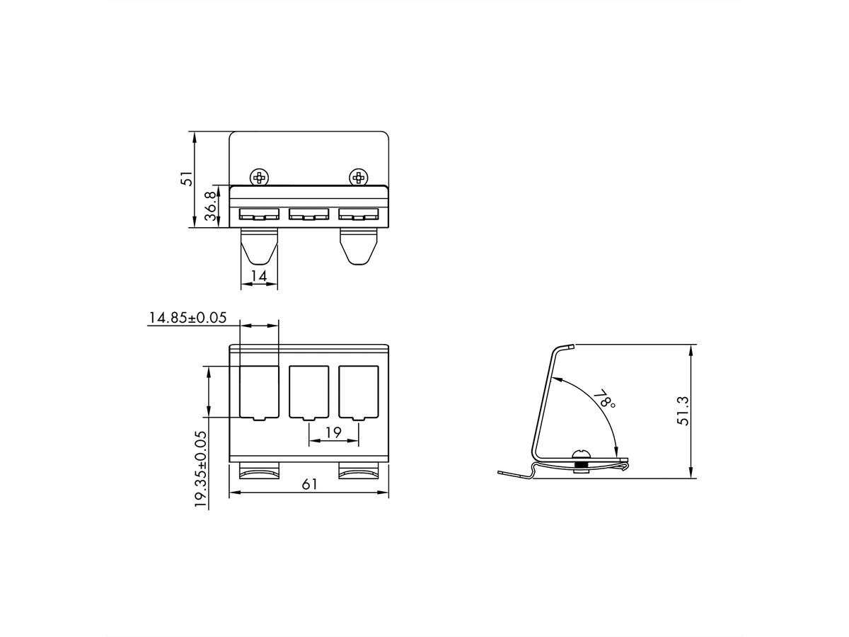 ROLINE DIN-rail adapter, leeg, voor 3 keystones