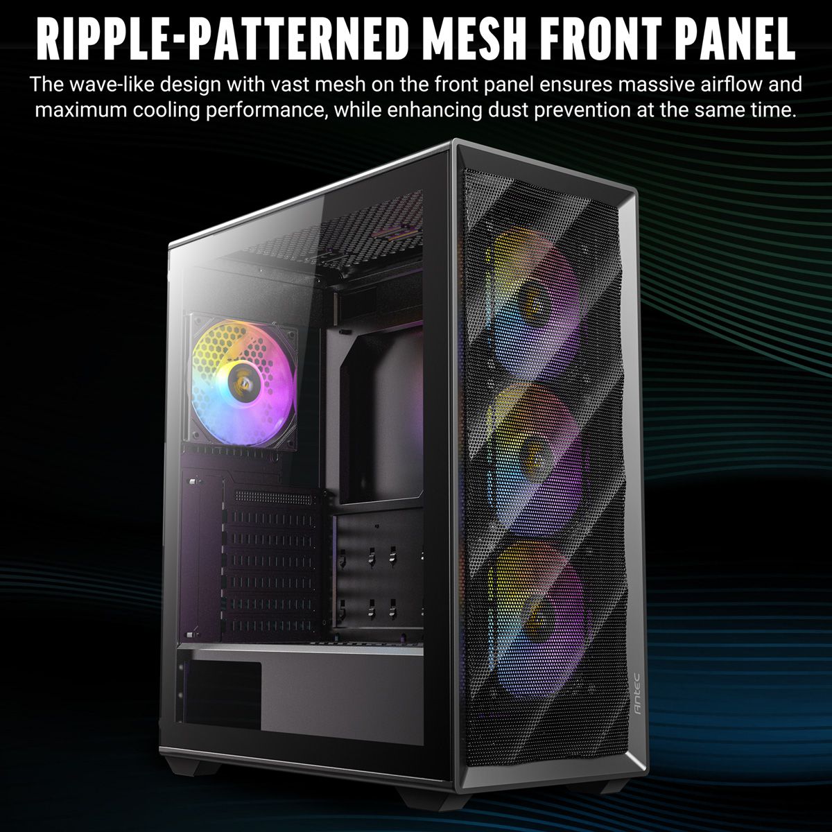 ANTEC AX85 ARGB PC case Midi Tower Gaming ATX, black
