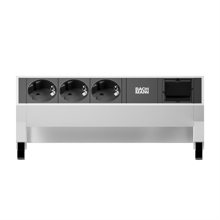 BACHMANN DESK2 3x geaard stopcontact GST18 Inox