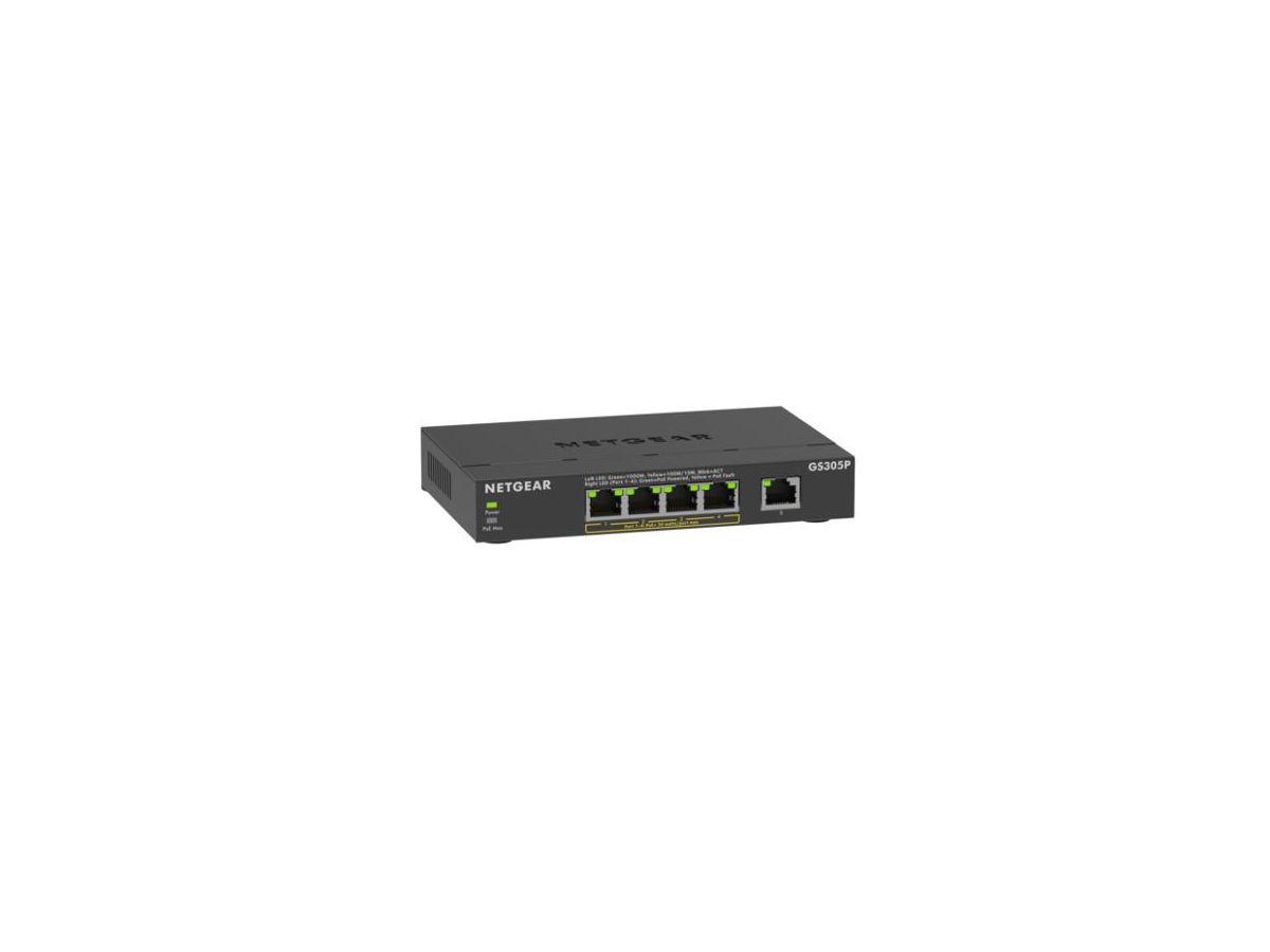 NETGEAR GS305Pv3 Unmanaged Gigabit Ethernet (10/100/1000) Power over Ethernet (PoE) Zwart