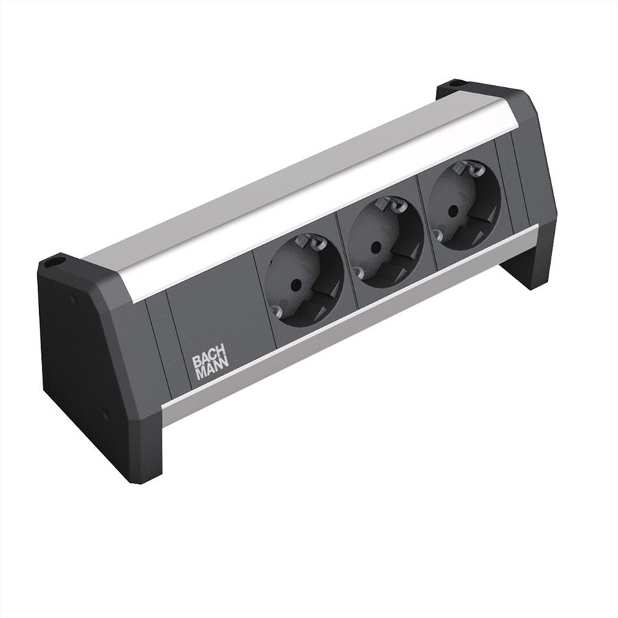 BACHMANN DESK stekkerdoos 3x geaard stopcontact