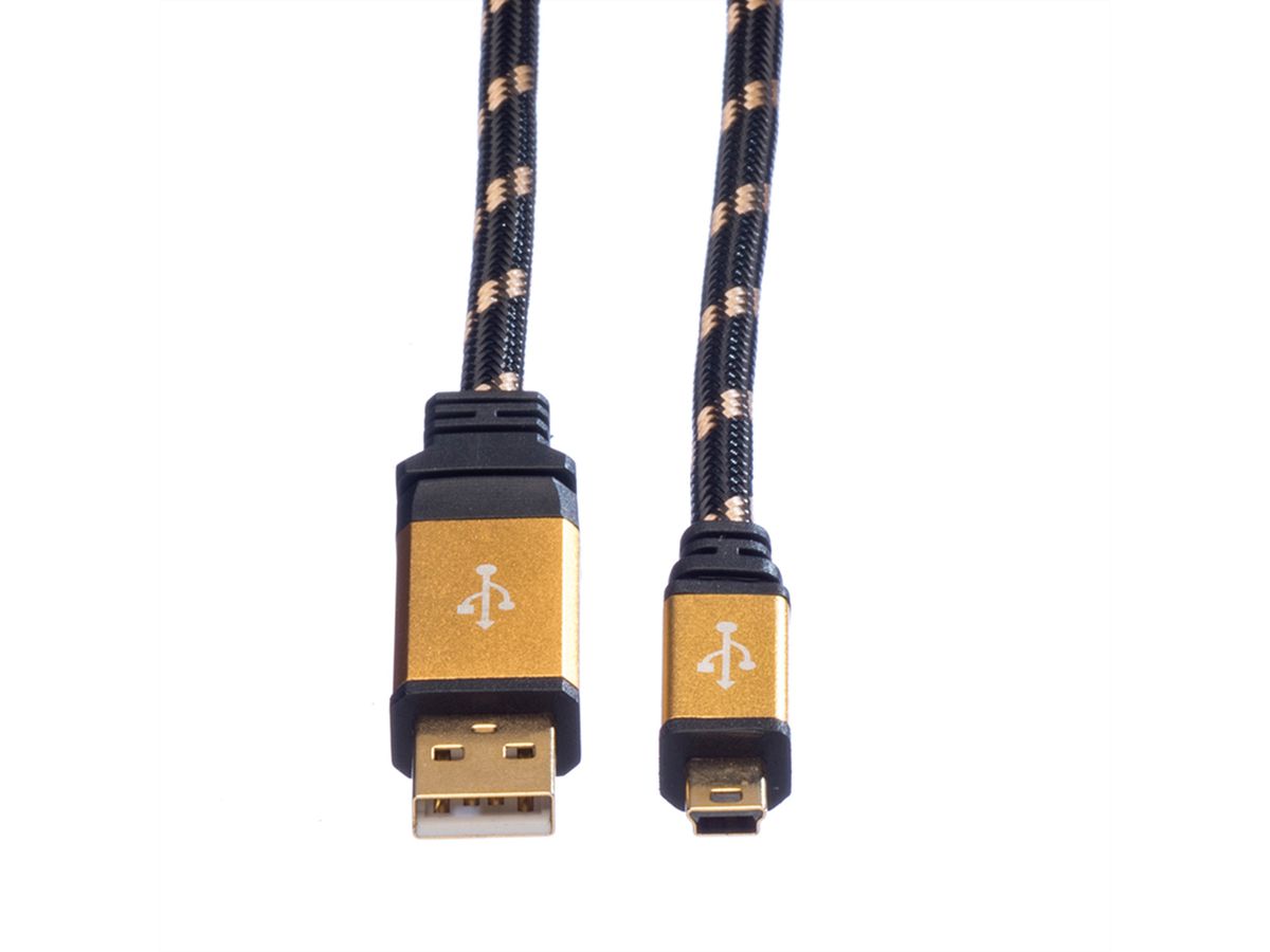 ROLINE GOLD USB 2.0 Kabel, type A - 5-Pin Mini, 1,8 m
