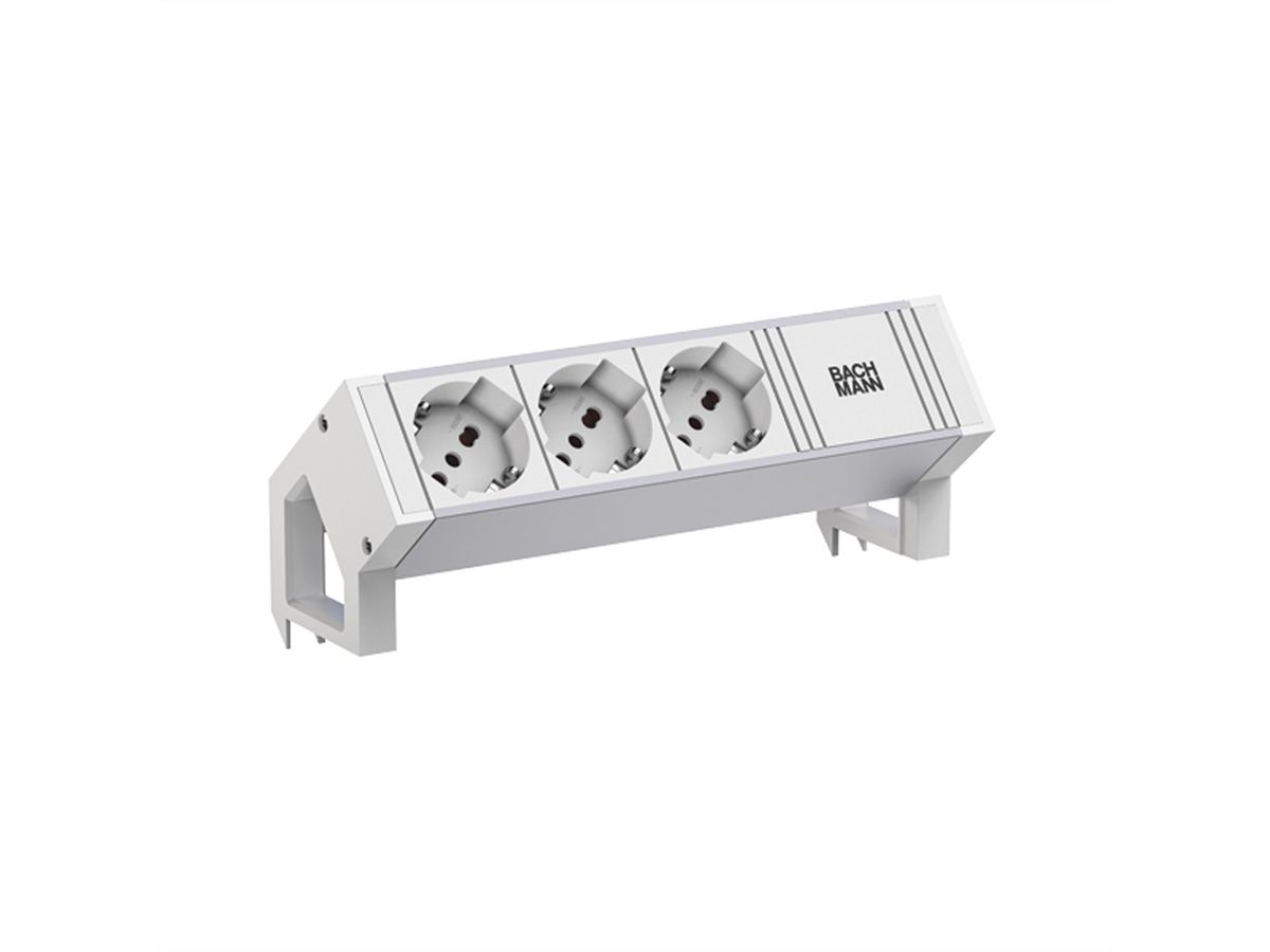 BACHMANN DESK2 ALU WHITE 3xP40 0,2m GST18 RAL9010