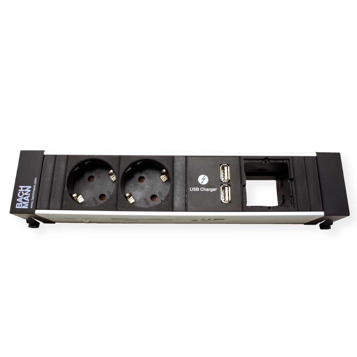 BACHMANN CONFERENCE TOP FRAME Medium insert, 2x earthing contact, 2x USB charger, 1x ABD