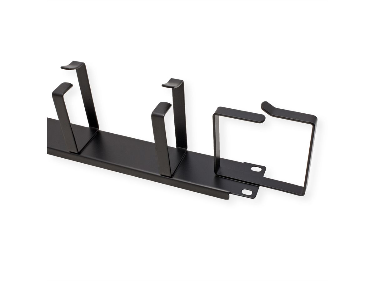 VALUE 19" Cable Management 1U, with 6 Metal Rings (G-Type), black