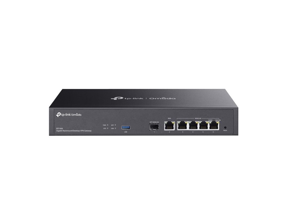 TP-Link ER7406 bedrade router Gigabit Ethernet Zwart