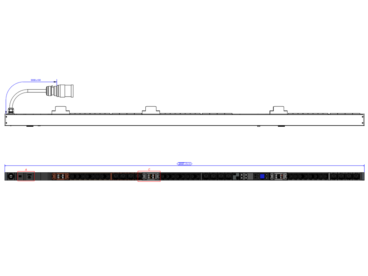 BACHMANN BN3000 RCM 24xC13 12xC19 6xLS, Meting per fase, diff meting