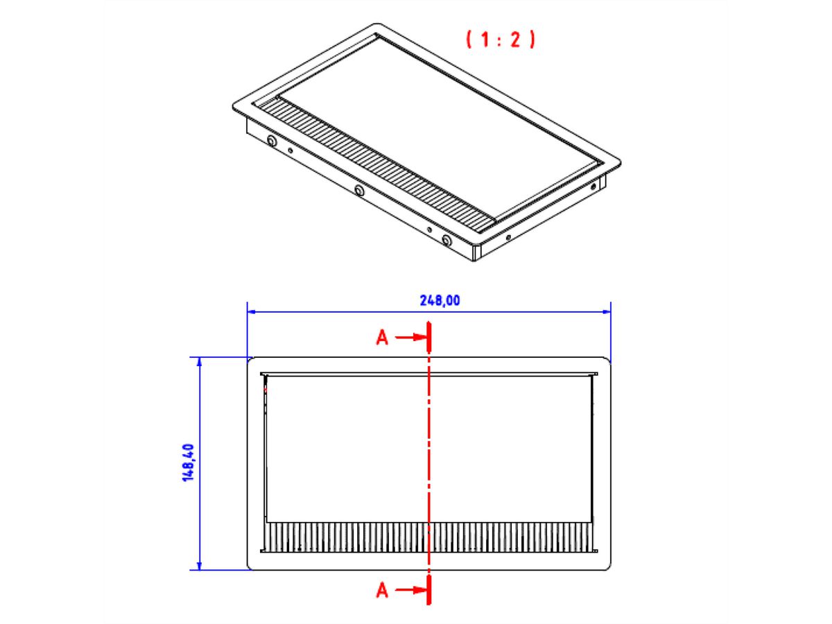 BACHMANN CONI COVER inbouw frame, 3-voudig zwart