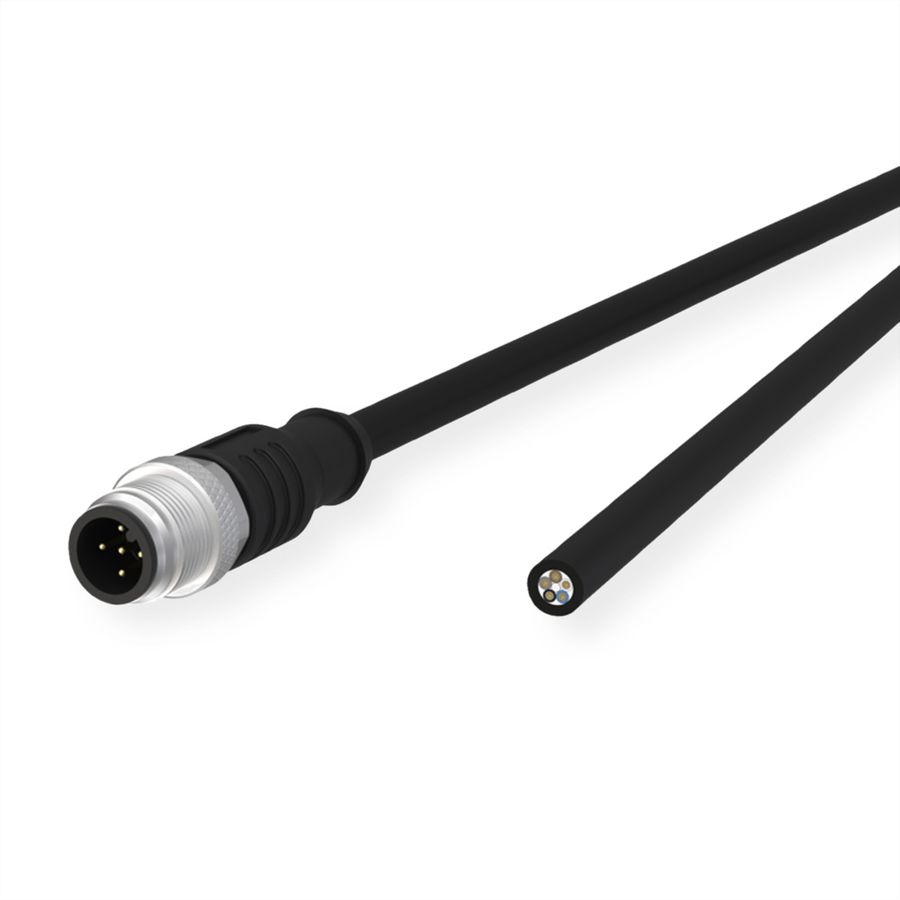 METZ CONNECT M12 sensor-/actuatorkabel, A-gecodeerd, M12 rechte stekker - vrij kabeleinde, onafgeschermd, 5-pins, PUR , 1 m