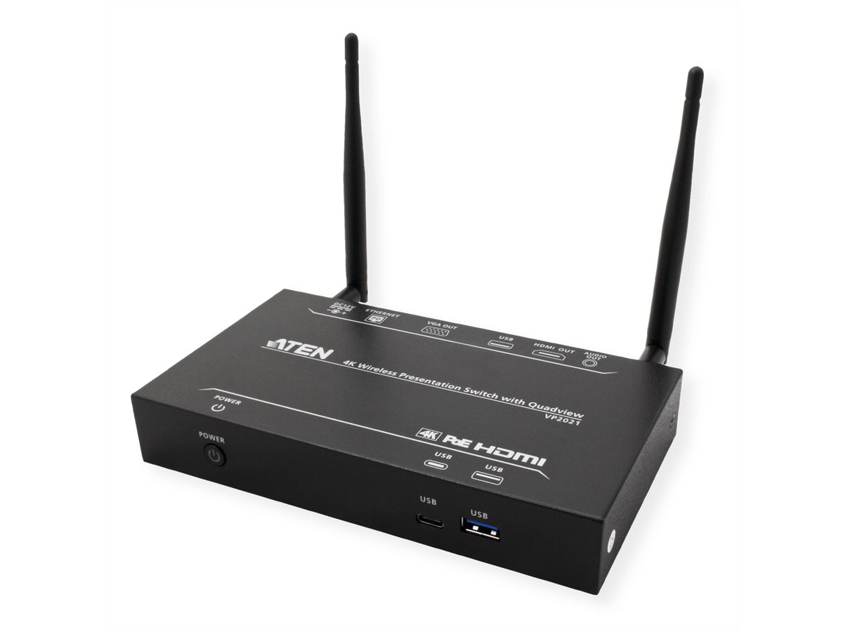 ATEN VP2021 4K Wireless Presentation Switch mit Quad View