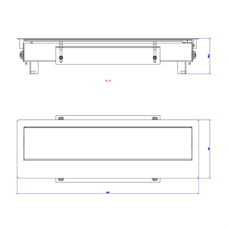 BACHMANN TOP FRAME desktop unsym 8gang RAL9006 housing bw