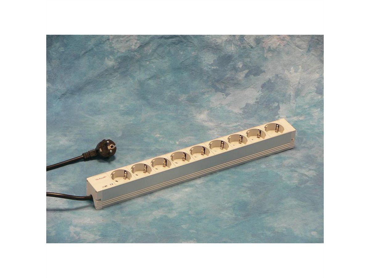 SCHROFF contactdoosstrook, SCHUKO, 9 contactdozen, 19".