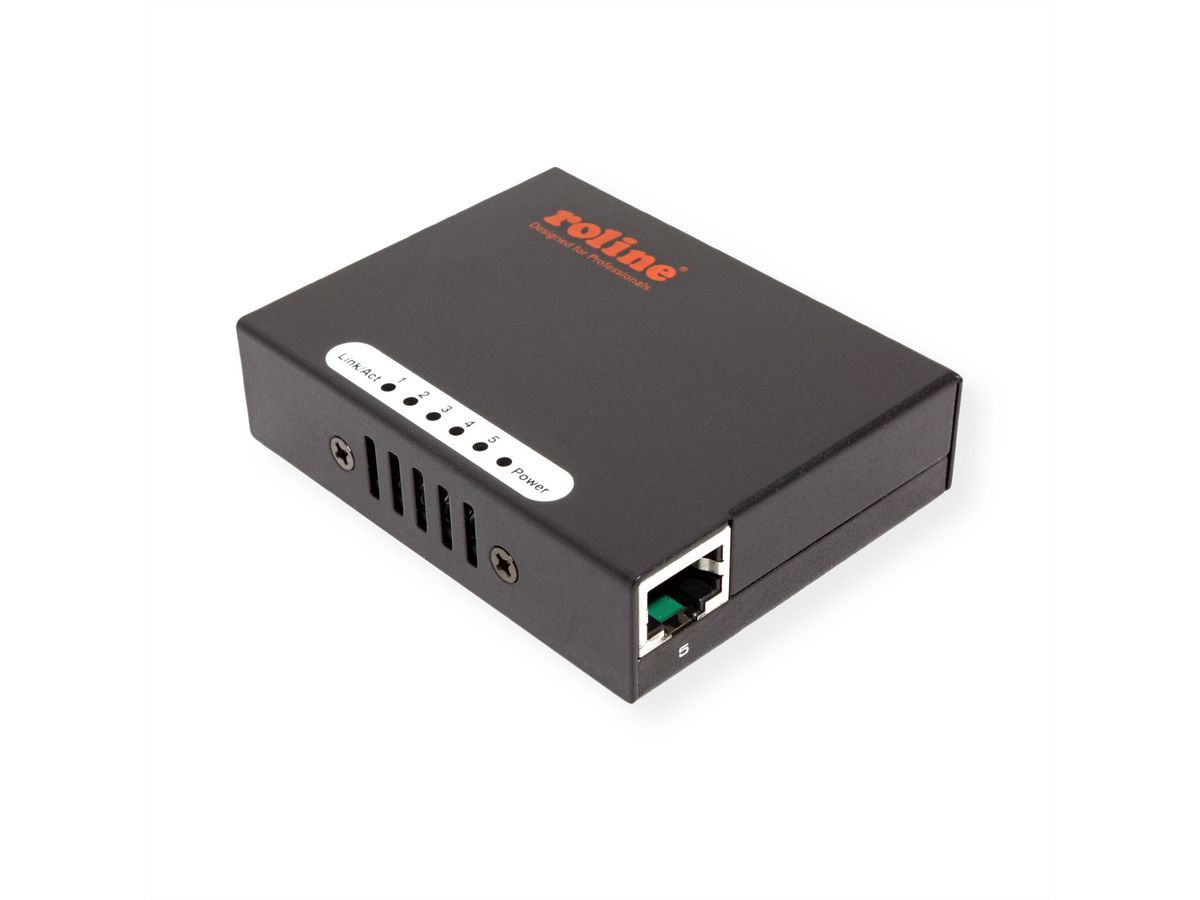 ROLINE Fast Ethernet Switch, Pocket, 5-Poorts