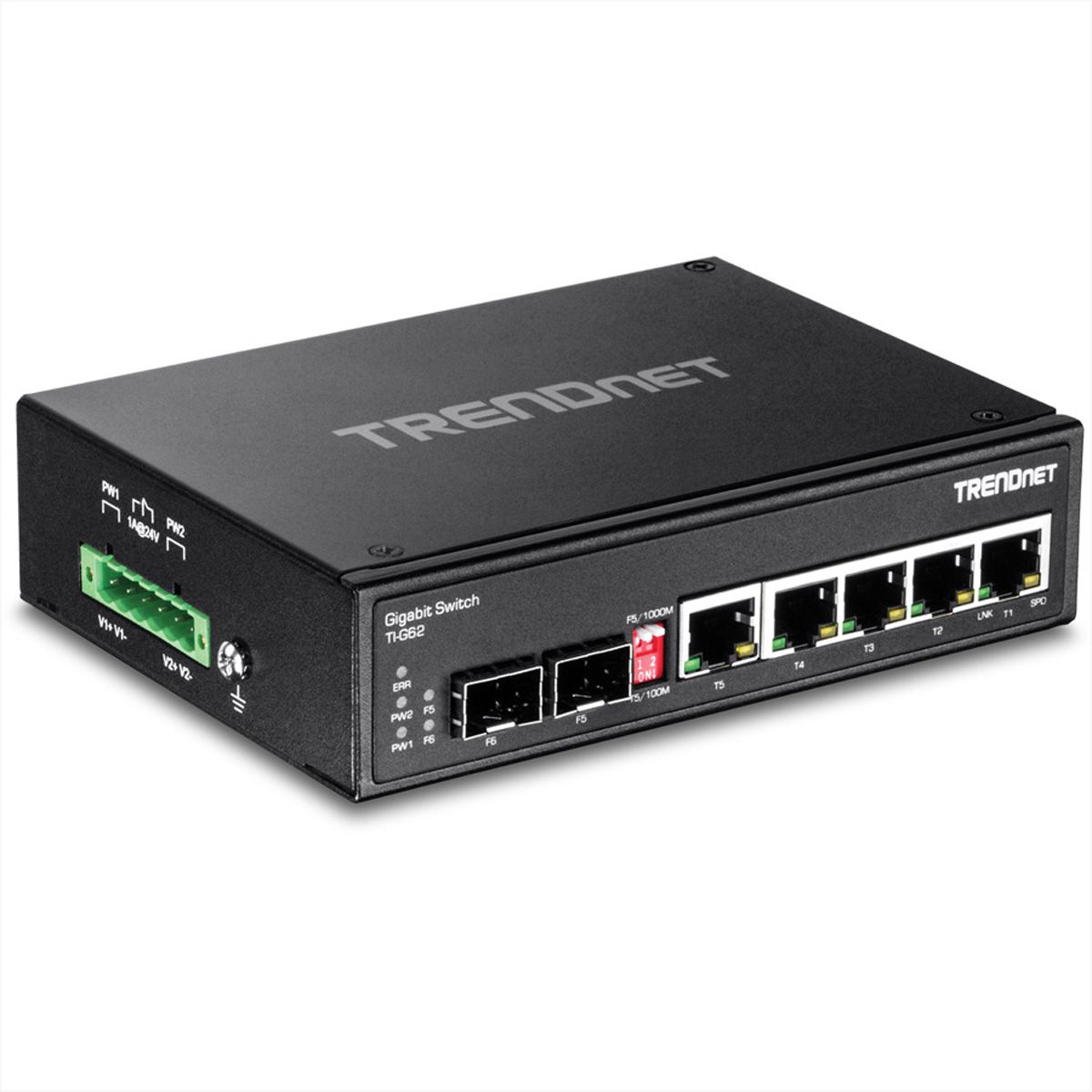 TRENDnet TI-G62 6-Port Hardened Industrial Gigabit DIN-Rail Switch