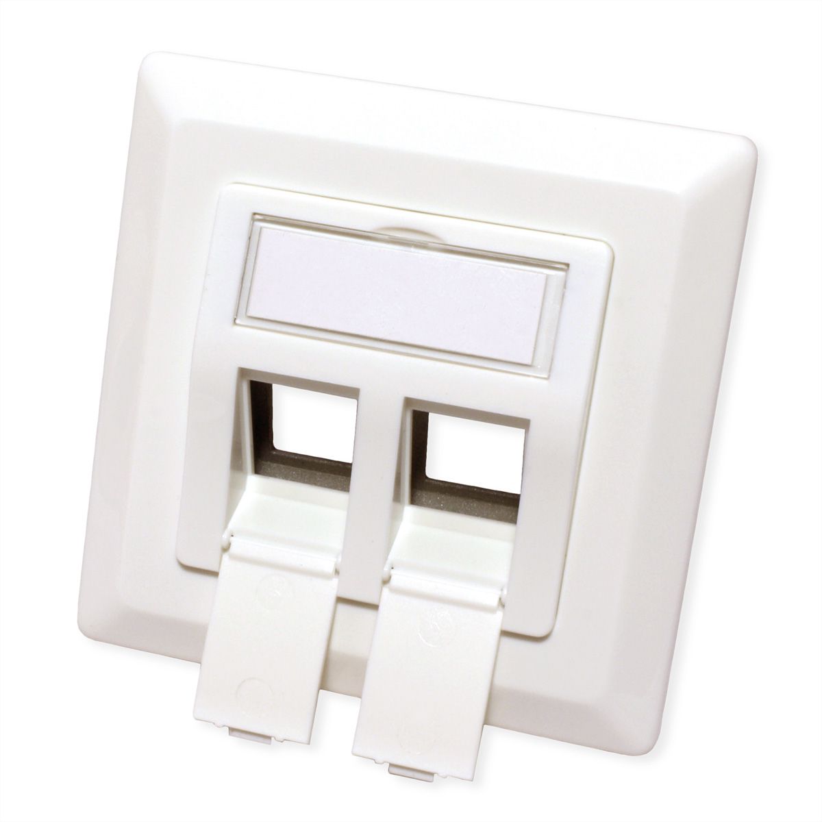ROLINE Flush Mount Wall Oulet for Keystones, 2-port